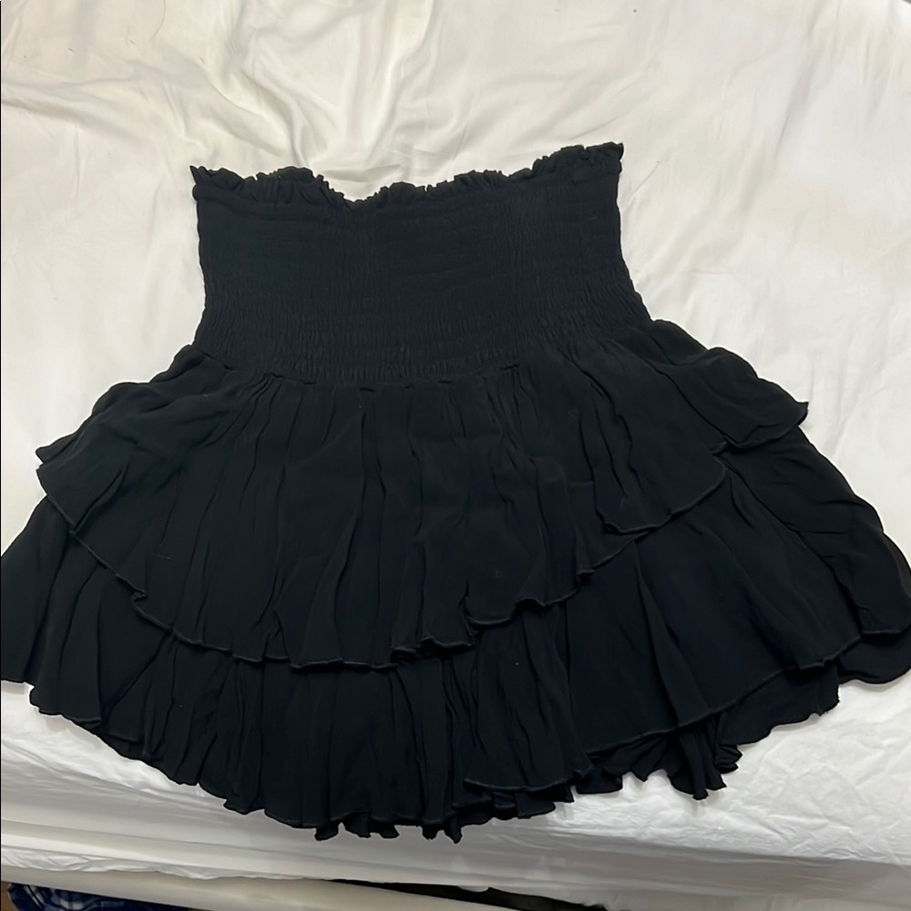 Olivaceous Black Bubble Mini Skirt